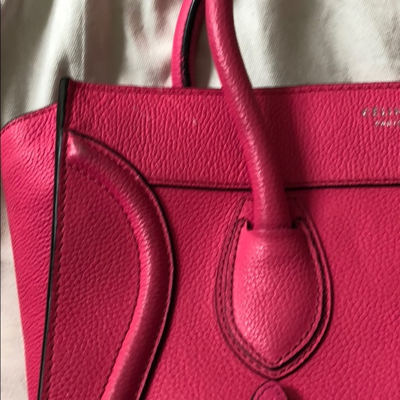 Céline mini luggage neon Pink/fuchsia pre-loved - Picture 4 of 8